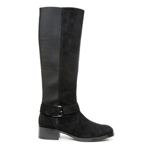 Donald J Pliner Beso Suede Riding Boot Knee-High Tall Black 6 New $328